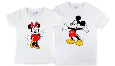 Прикольные футболки: парные - Микки и Минни Маус